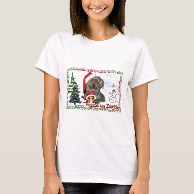Sasha Sydney Silky Dog Mouse Holiday Apparel T-Shirt (Front)