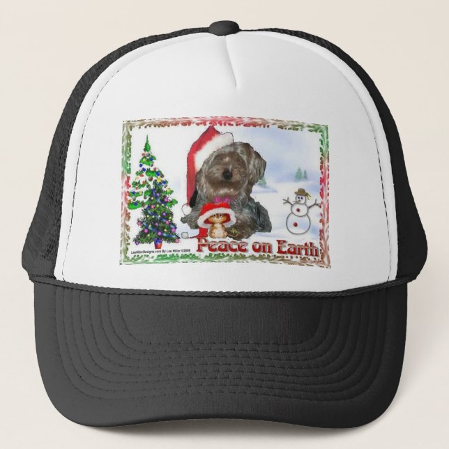Sasha Sydney Silky Dog Mouse Holiday Apparel Trucker Hat (Front)