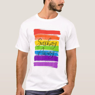 Sashay Away Funny Drag Queen LGBT Rainbow Retro Vi T-Shirt
