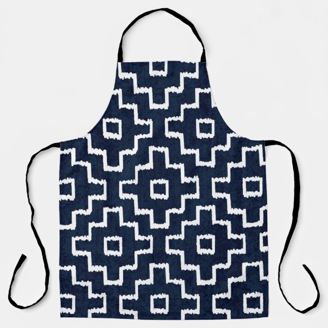 Sashiko Pattern: Traditional Japanese Embroidery Apron (Front)