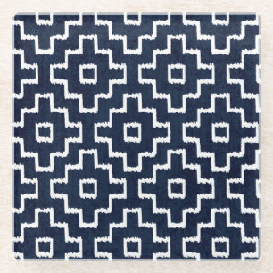 Sashiko Pattern: Traditional Japanese Embroidery Glass Coaster