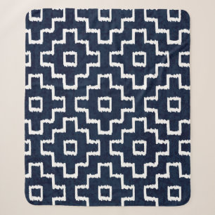 Sashiko seamless indigo dye pattern with tradition sherpa blanket