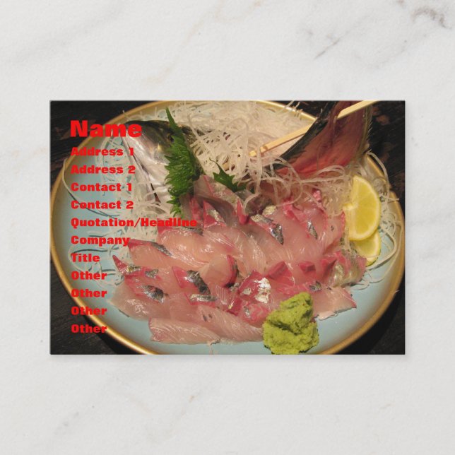 Sashimi 刺身 business card (Front)