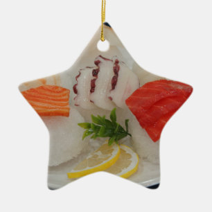 Sashimi Sushi Time Ice Japanese Ceramic Ornament