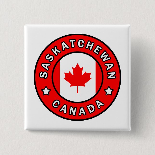 Saskatchewan Canada 2 Inch Square Button (Front)