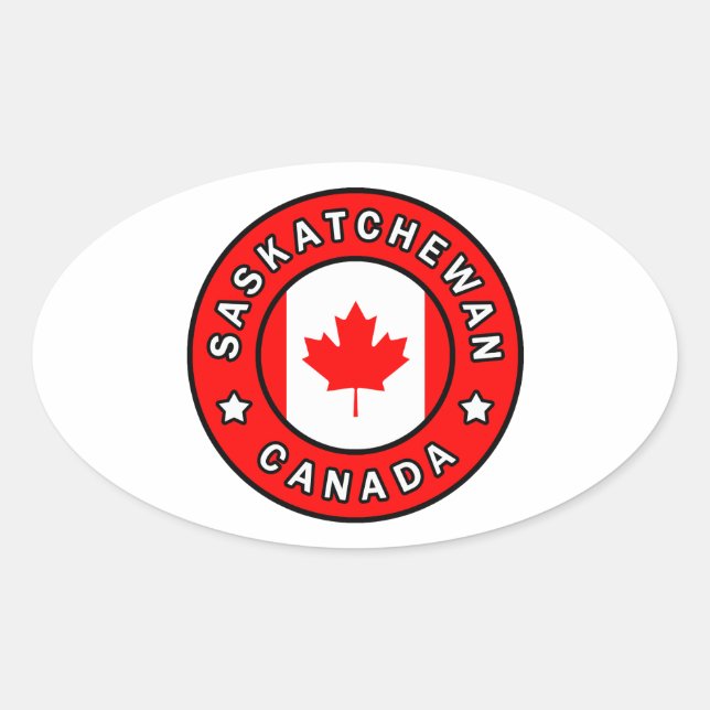 Saskatchewan Canada Oval Sticker (Front)