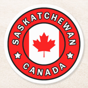 Saskatchewan Canada Round Paper Coaster