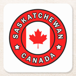 Saskatchewan Canada Square Paper Coaster
