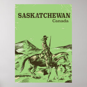 Saskatchewan Canada vintage travel poster