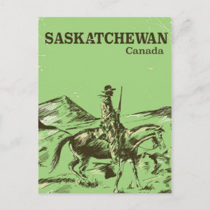 Saskatchewan Canada vintage travel poster Postcard