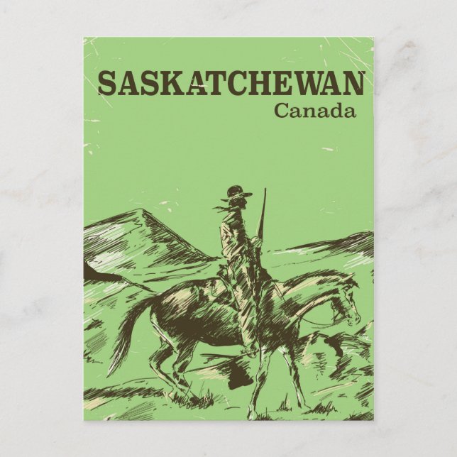 Saskatchewan Canada vintage travel poster Postcard (Front)