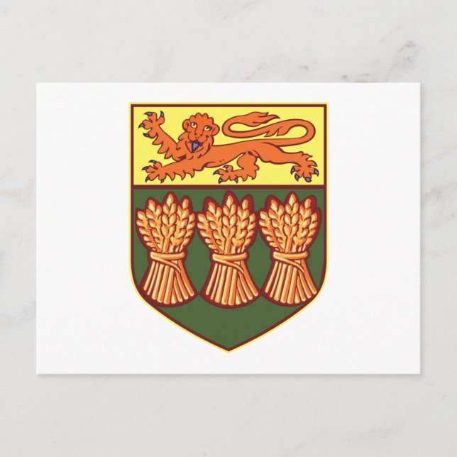 Saskatchewan Coat of Arms (alternate) Postcard (Front)