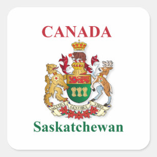 Saskatchewan coat of arms square sticker