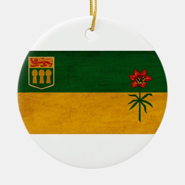 Saskatchewan Flag Ceramic Ornament (Front)