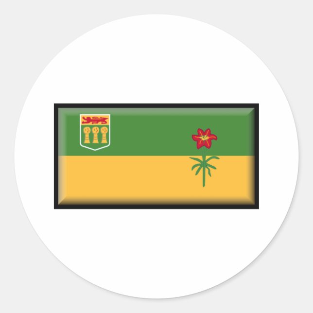 Saskatchewan Flag Classic Round Sticker (Front)