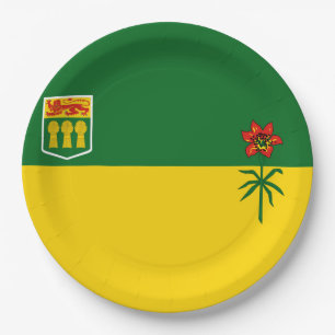 Saskatchewan Flag Paper Plate