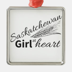 Saskatchewan girl at heart metal ornament