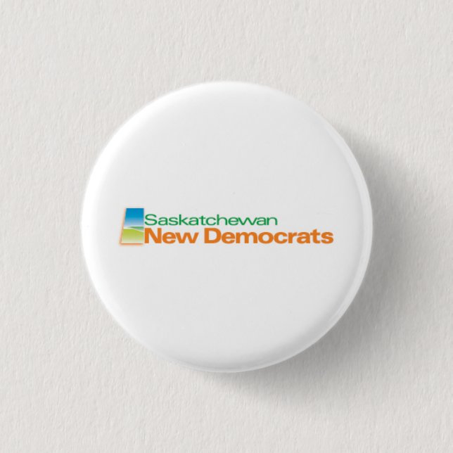 Saskatchewan New Democrats Logo 1 Inch Round Button (Front)
