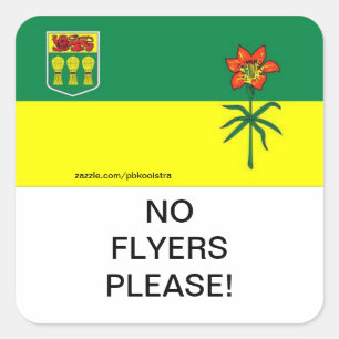 Saskatchewan No Flyers Please mail Box Sticker