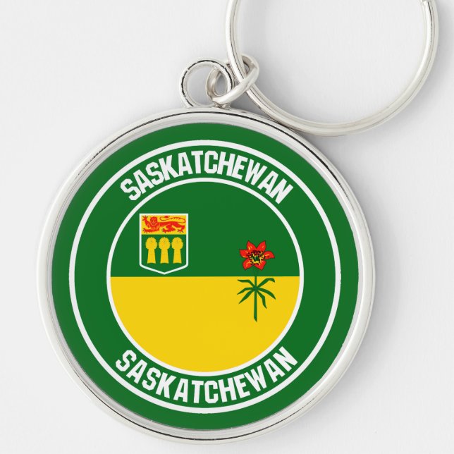 Saskatchewan Round Emblem Keychain (Front)