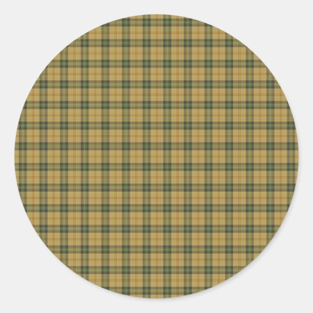 Saskatchewan tartan classic round sticker (Front)