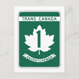 Saskatchewan, Trans-Canada Highway Sign Postcard