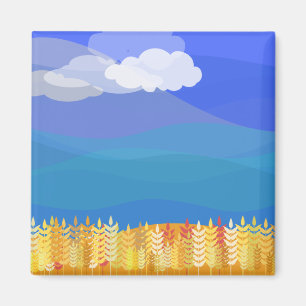 Saskatchewan wheat art magnet