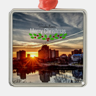 Saskatoon Cityscape Metal Ornament