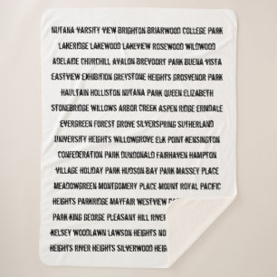 Saskatoon Neighbourhoods Sherpa Blanket