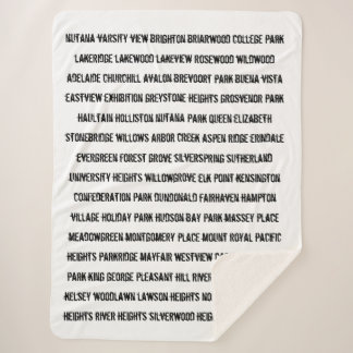 Saskatoon Neighbourhoods Sherpa Blanket