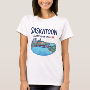 Saskatoon Saskatchewan Canada Cute Skyline  T-Shirt