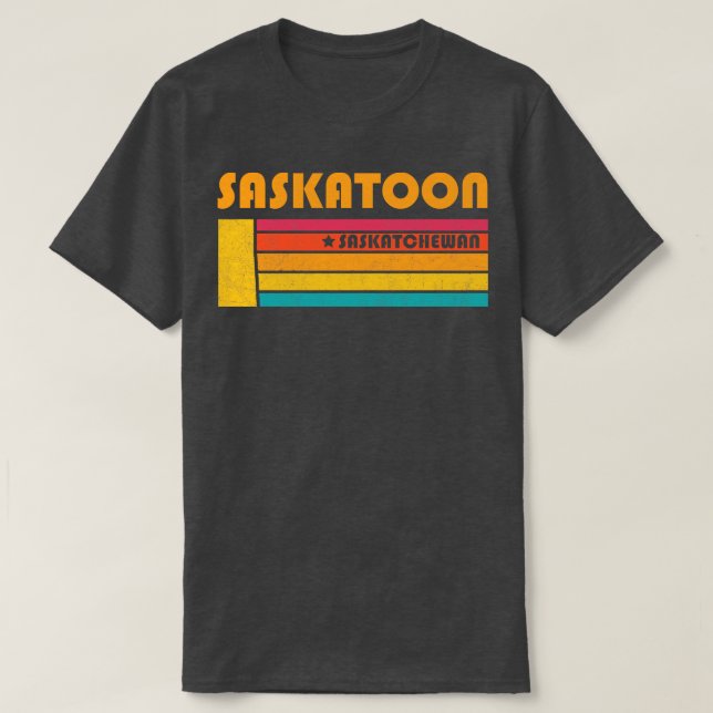 Saskatoon Saskatchewan Canada Vintage Distressed S T-Shirt (Design Front)