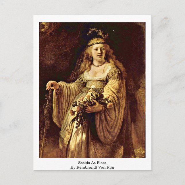 Saskia As Flora By Rembrandt Van Rijn Postcard (Front)