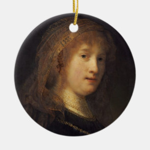 Saskia van Uylenburgh, c.1634-1640 (oil on panel) Ceramic Ornament