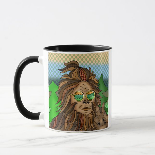 Sasqautch Peace Sign | Certified Squatcher Mug (Left)