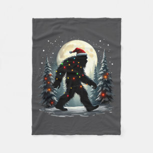 Sasquatch 67 Santa Bigfoot Christmas Tree Funny  Fleece Blanket