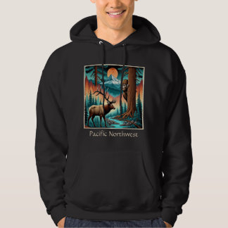 Sasquatch and Elk WA State Hoodie