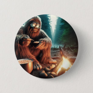 Sasquatch at the Campfire 2 Inch Round Button