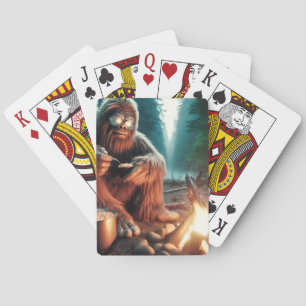 Sasquatch at the Campfire Playing Cards