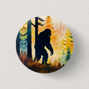 Sasquatch Autumn Landscape Sunset 1 Inch Round Button