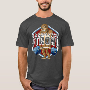 Sasquatch Big Foot Deadlifting Weightlifting Gym T-Shirt