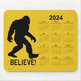 Sasquatch (Bigfoot) 2024 Calendar Mouse Pad