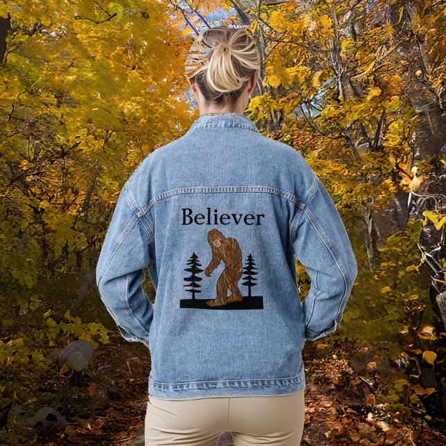 Sasquatch Bigfoot Believer Denim Jacket (Creator Uploaded)