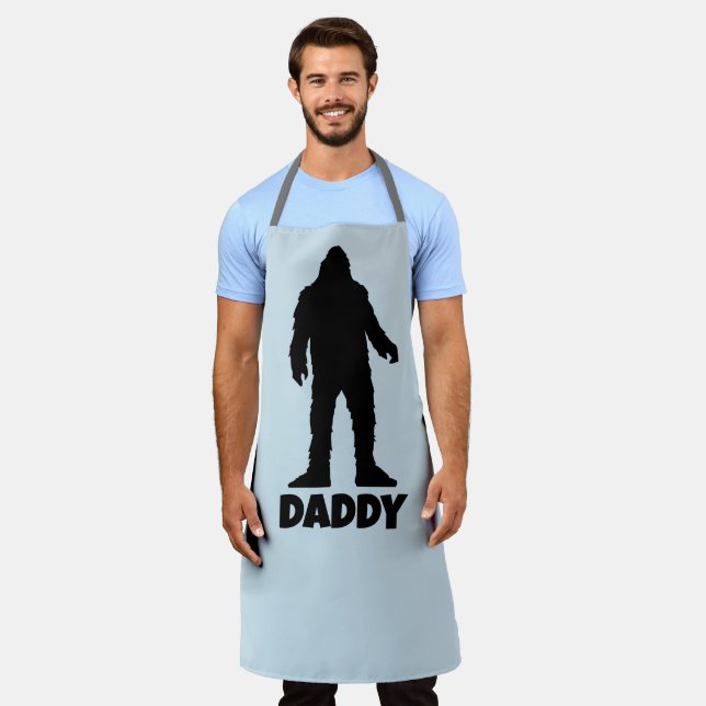 SASQUATCH BIGFOOT DAD DADDY KITCHEN APRON (Worn)