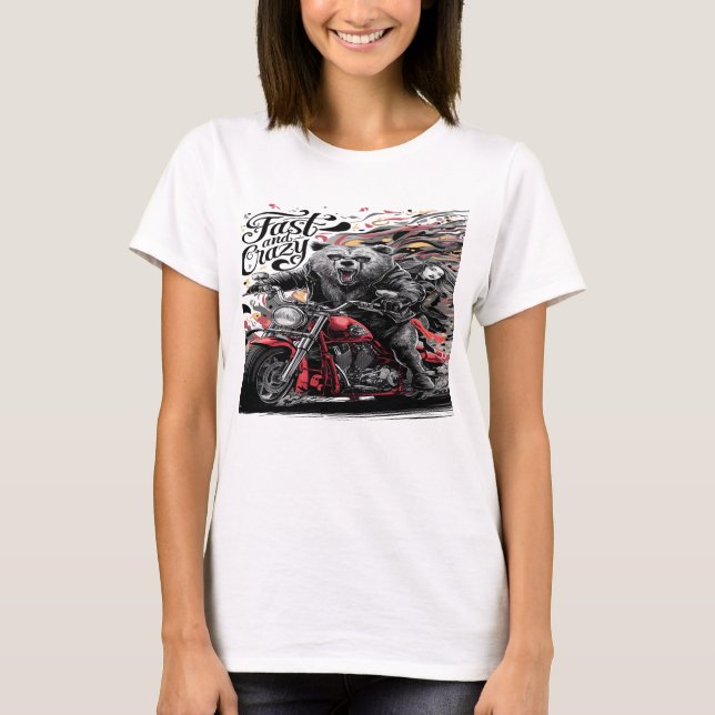 Sasquatch Bigfoot Joyride Motorcycle Adventure T-Shirt (Front)