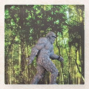 Sasquatch (Bigfoot) out in the Wild Glass Coaster