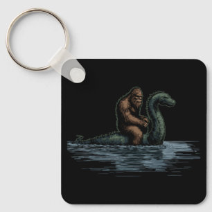 Sasquatch Bigfoot Rides Loch Monster Keychain