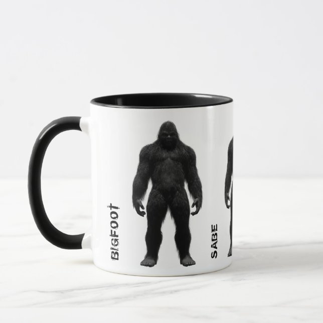 SASQUATCH BIGFOOT WHOLE - FRONTAL VIEW - NAMES MUG (Left)