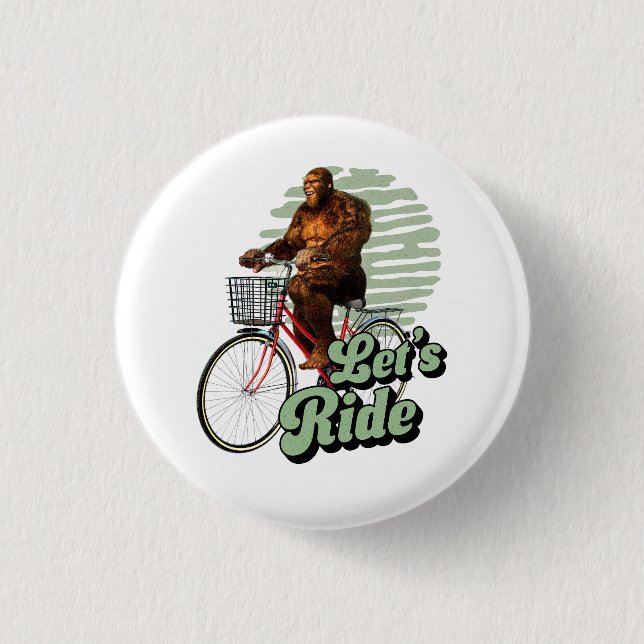 Sasquatch Bike Ride Forest Adventure 1 Inch Round Button (Front)