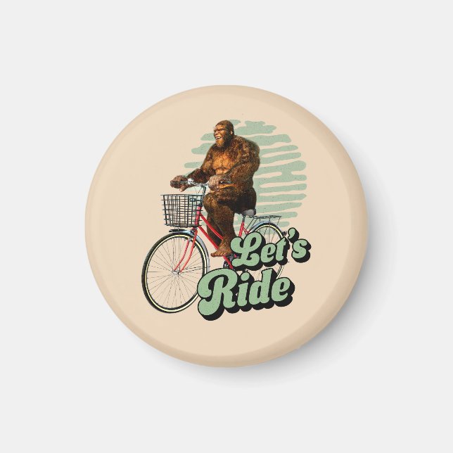 Sasquatch Bike Ride Forest Adventure Magnet (Front)